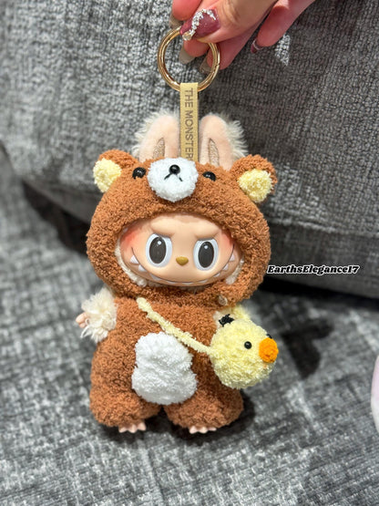 Handmade Crochet Rilakkuma Macaron Labubu Outfit | Crochet Macaron Labubu Clothes | Kawaii Gift For Labubu Lovers| Plush Doll Clothes 17cm