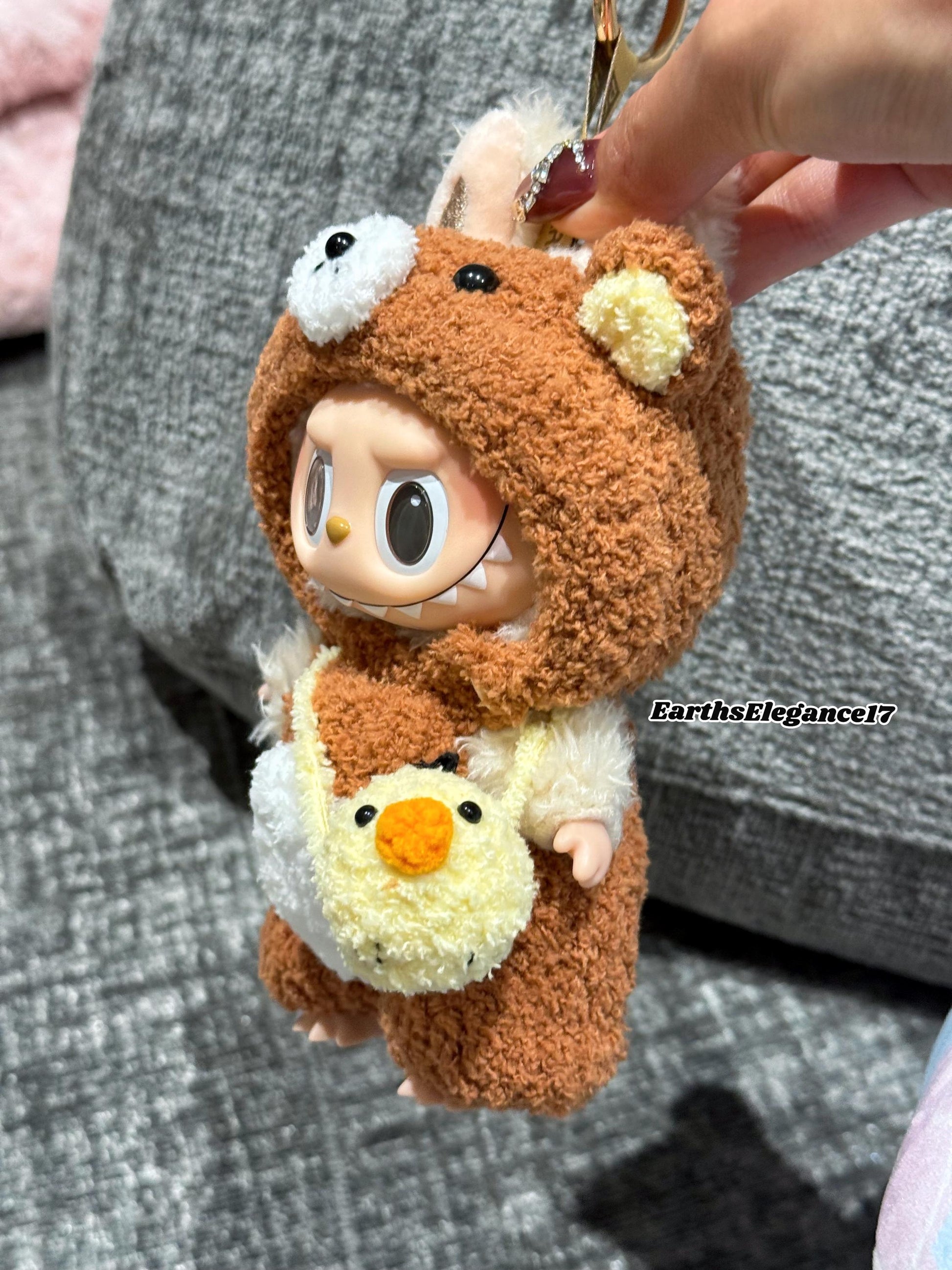 Handmade Crochet Rilakkuma Macaron Labubu Outfit | Crochet Macaron Labubu Clothes | Kawaii Gift For Labubu Lovers| Plush Doll Clothes 17cm