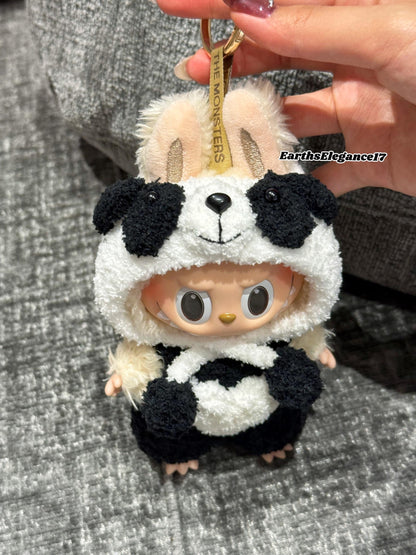 Handmade Crochet Panda Doll Outfit for Macaron Labubu | Crochet Macaron Labubu Clothes | Kawaii Gift For Labubu Lovers