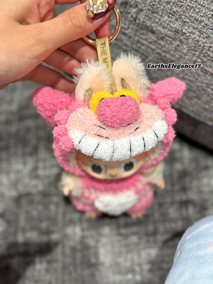 Handmade Crochet Alice In Wonderland Cheshire Cat Outfit for Macaron Labubu|Crochet Macaron Labubu Clothes | Kawaii Gift For Labubu Lovers