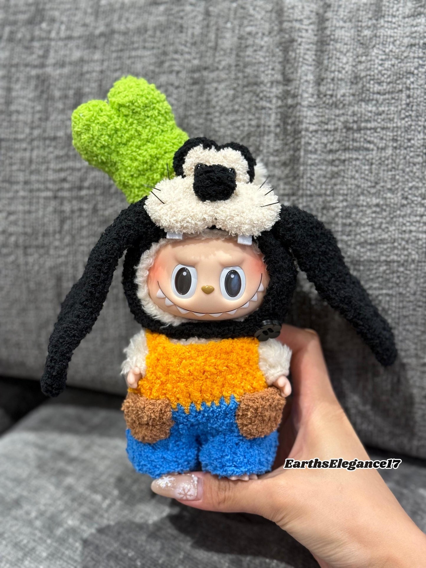 Handmade Crochet Goofy & Pluto Crochet Labubu Outfit | Crochet Macaron Labubu Clothes | Kawaii Gift For Labubu Lovers|Clothes for 17cm Dolls