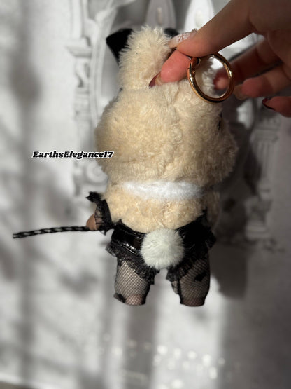 Handmade Labubu Bunny-Themed Doll Costume Set - Sexy Bunny Girl Style - 6 Pcs: Headband, Bodysuit, Stockings, Choker- Fits Labubu Dolls