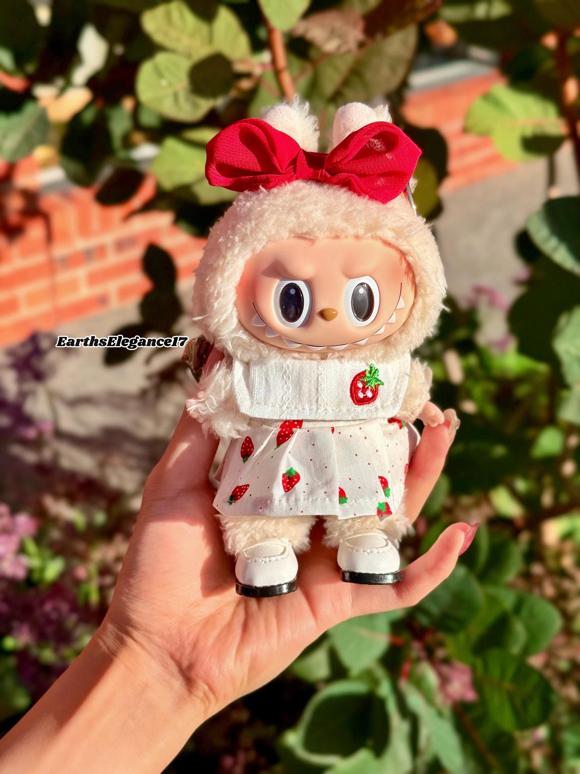 Handmade Labubu Outfit Strawberry Dress Set | Labubu Clothes, Accessories & Shoes | Custom Doll Fashion | Labubu OOTD|Labubu Dresses Gift