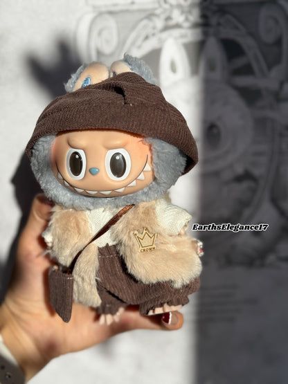 Handmade Labubu Doll Clothes - 5-Piece "Woodland Royalty Set" Outfit with Beret Hat|Kawaii Labubu Outfits| Labubu Dress - 17cm Doll Gift