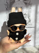Handmade Swaggy Labubu Outfit | 4-Piece Cool Guy Rapper Set:Beanie Cardigan Backpack Sunglasses| Custom Doll Charm Accessory| Labubu Outfits