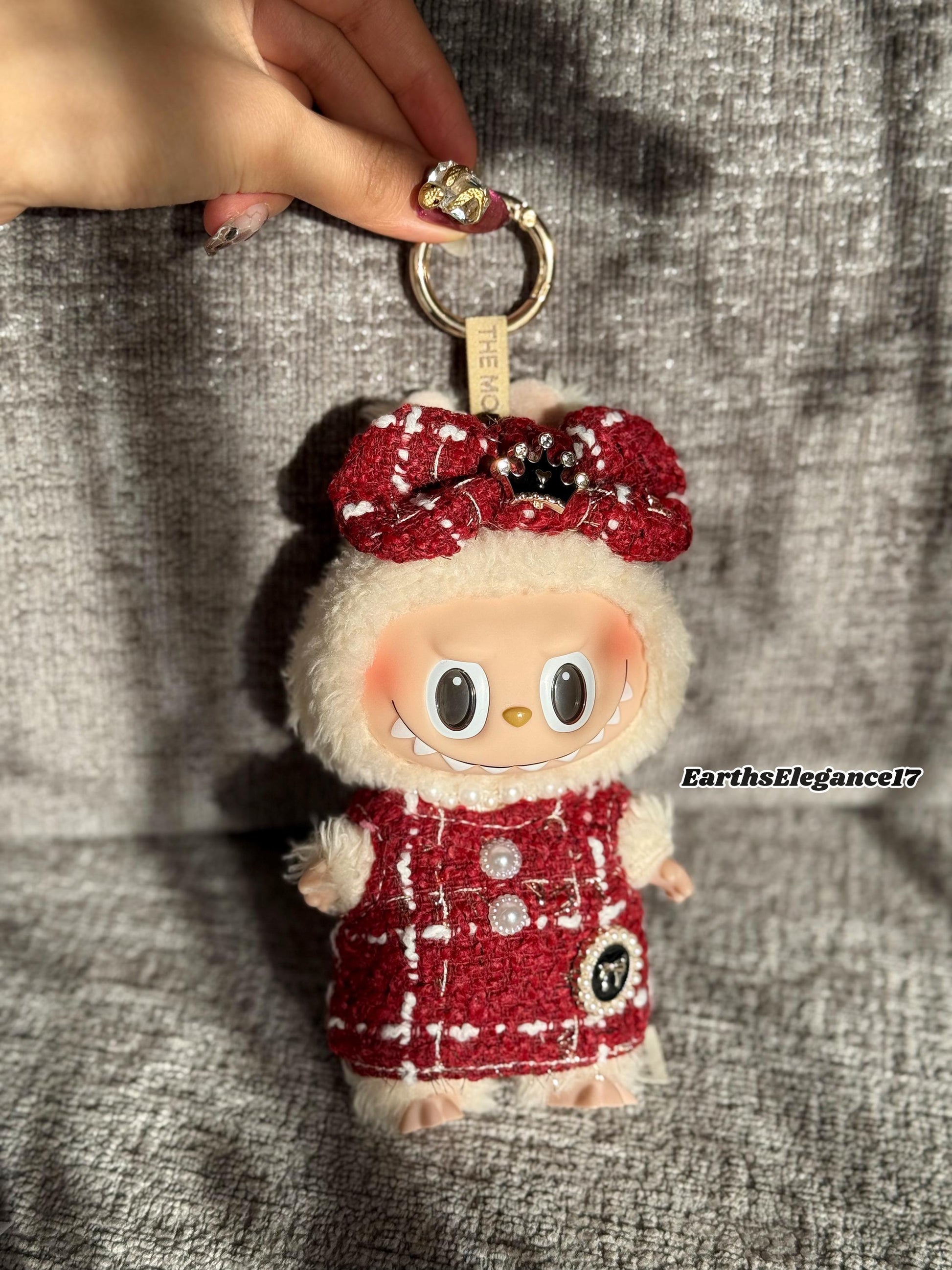 Handmade Labubu Tweed Dress | Classic & Cape Styles | Elegant Miniature Labubu Fashion Labubu Clothes| Labubu Doll Outfit Gift