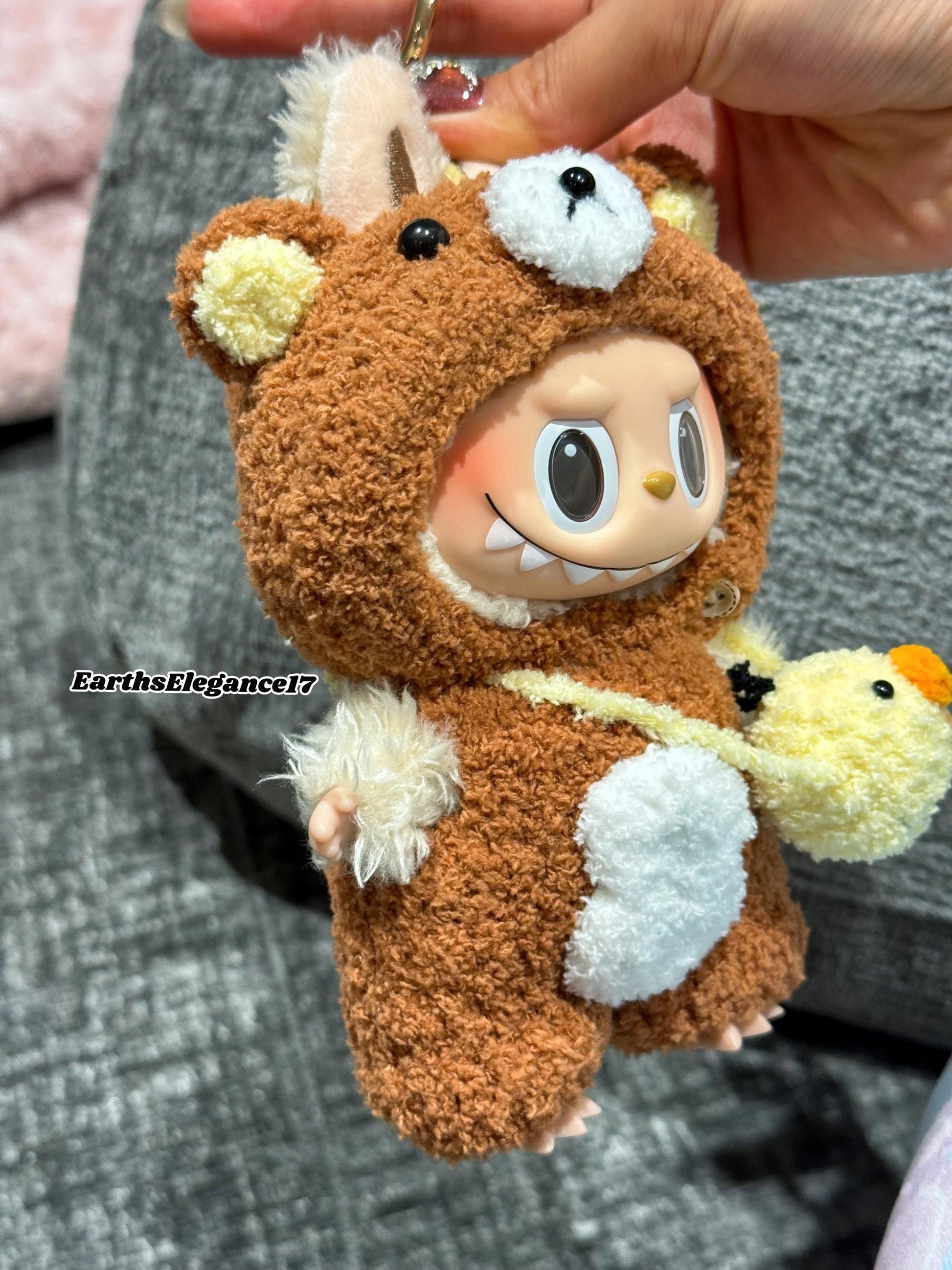 Handmade Crochet Rilakkuma Macaron Labubu Outfit | Crochet Macaron Labubu Clothes | Kawaii Gift For Labubu Lovers| Plush Doll Clothes 17cm