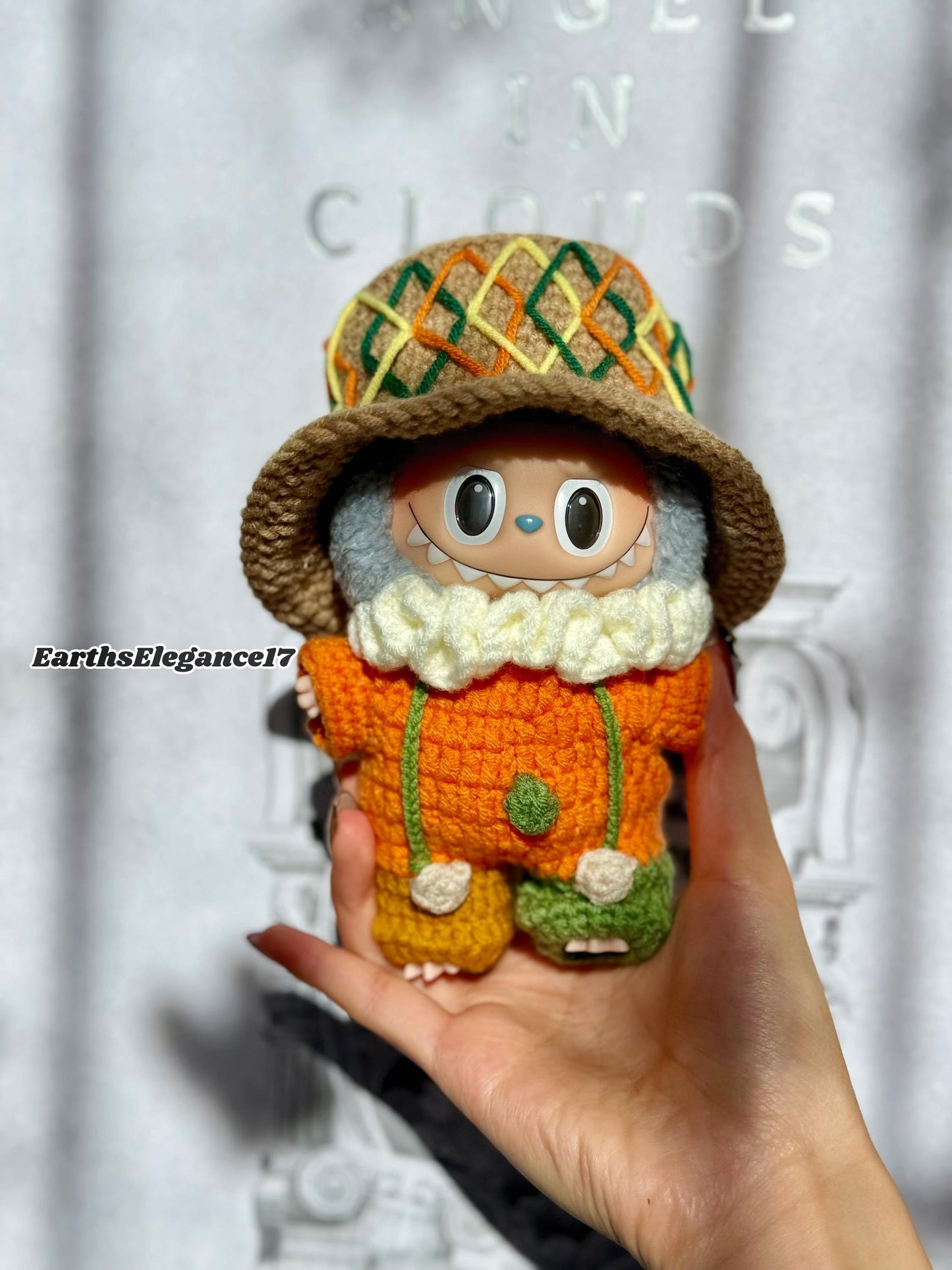 Handmade Crochet Labubu Duke Outfit – Royal Doll Clothes with Hat, Collar & Bodysuit | Cute Labubu Accessories for Collectors|Labubu Clothes