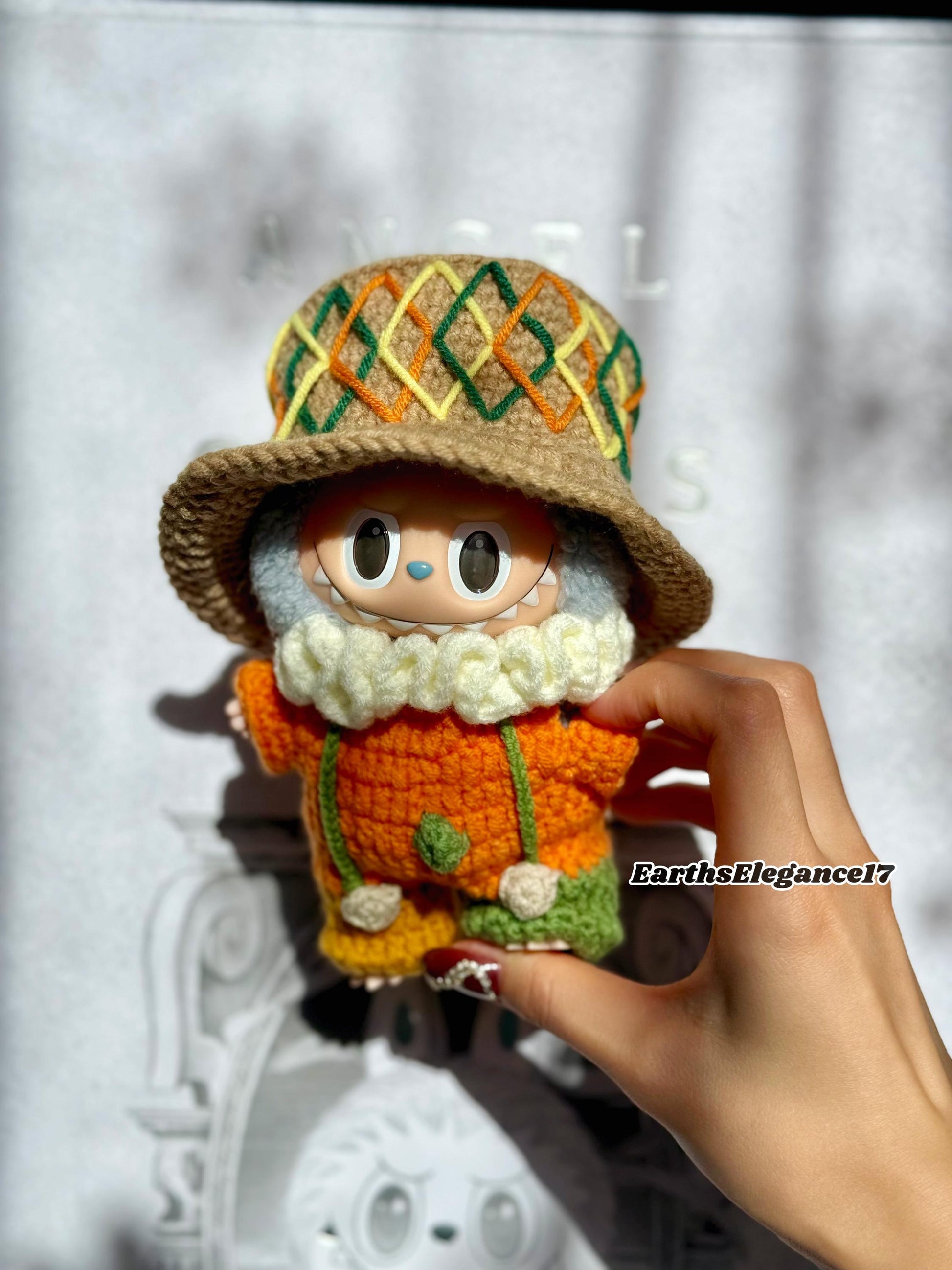 Handmade Crochet Labubu Duke Outfit – Royal Doll Clothes with Hat, Collar & Bodysuit | Cute Labubu Accessories for Collectors|Labubu Clothes