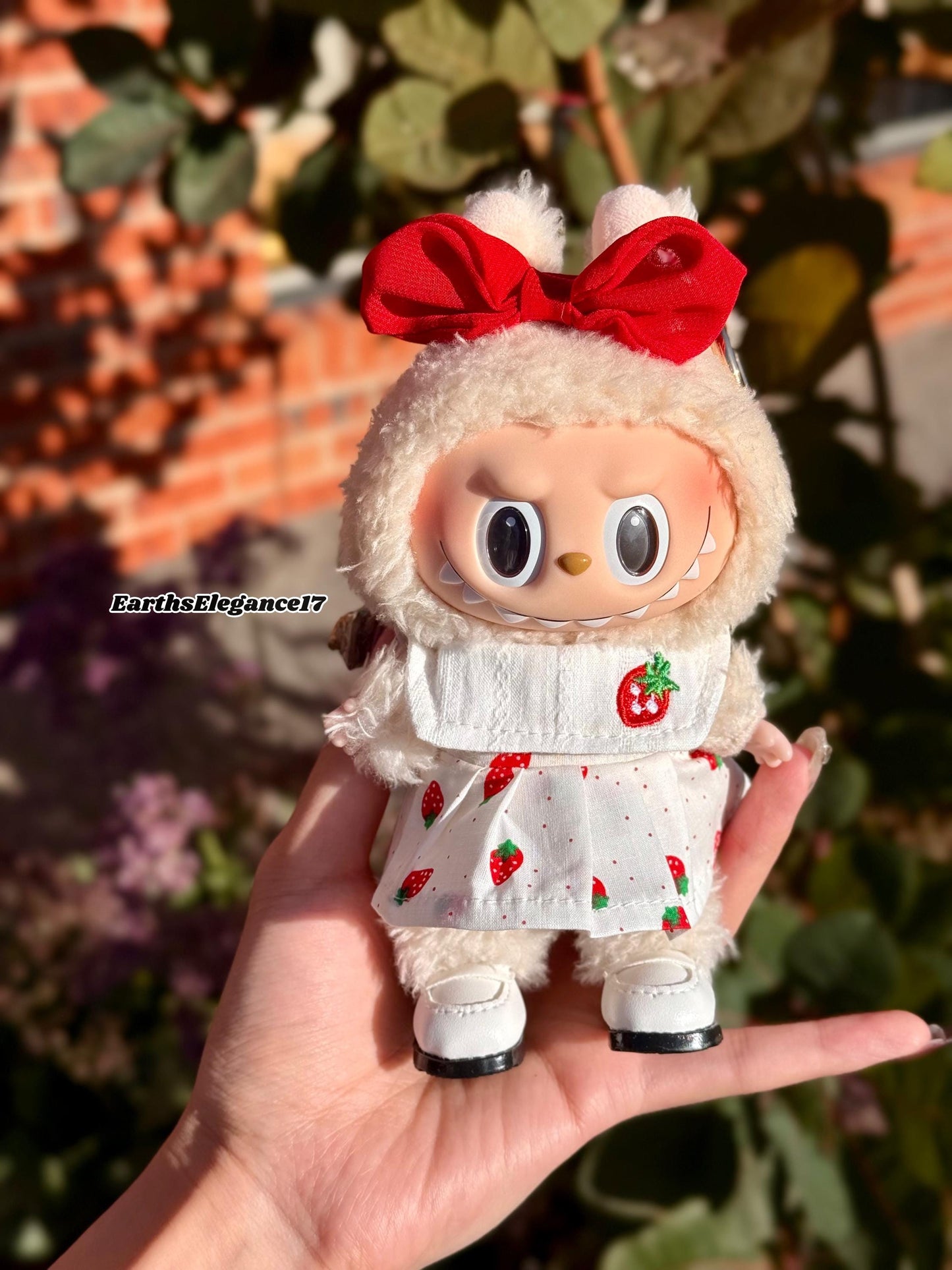 Handmade Labubu Outfit Strawberry Dress Set | Labubu Clothes, Accessories & Shoes | Custom Doll Fashion | Labubu OOTD|Labubu Dresses Gift