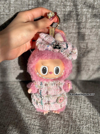 Handmade Labubu Tweed Dress | Classic & Cape Styles | Elegant Miniature Labubu Fashion Labubu Clothes| Labubu Doll Outfit Gift