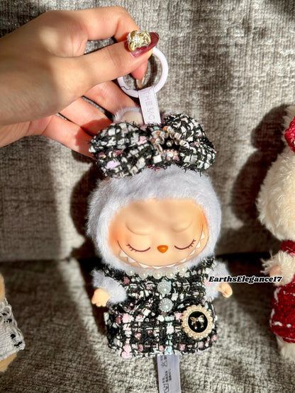 Handmade Labubu Tweed Dress | Classic & Cape Styles | Elegant Miniature Labubu Fashion Labubu Clothes| Labubu Doll Outfit Gift