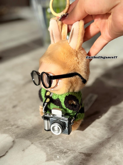 Handmade Labubu Outfit – Cozy Knit Sweater, Glasses & Mini Camera– Cute Labubu Accessory Gift for Collectors| Labubu Sweater Gift OOTD