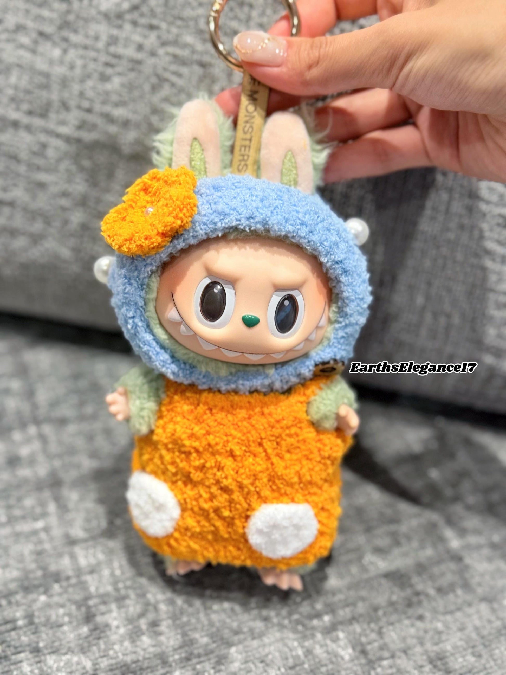 Handmade Crochet 'Girl with a Pearl Earring' Outfit for Macaron Labubu | Crochet Macaron Labubu Clothes| Kawaii Gift For Labubu Lovers