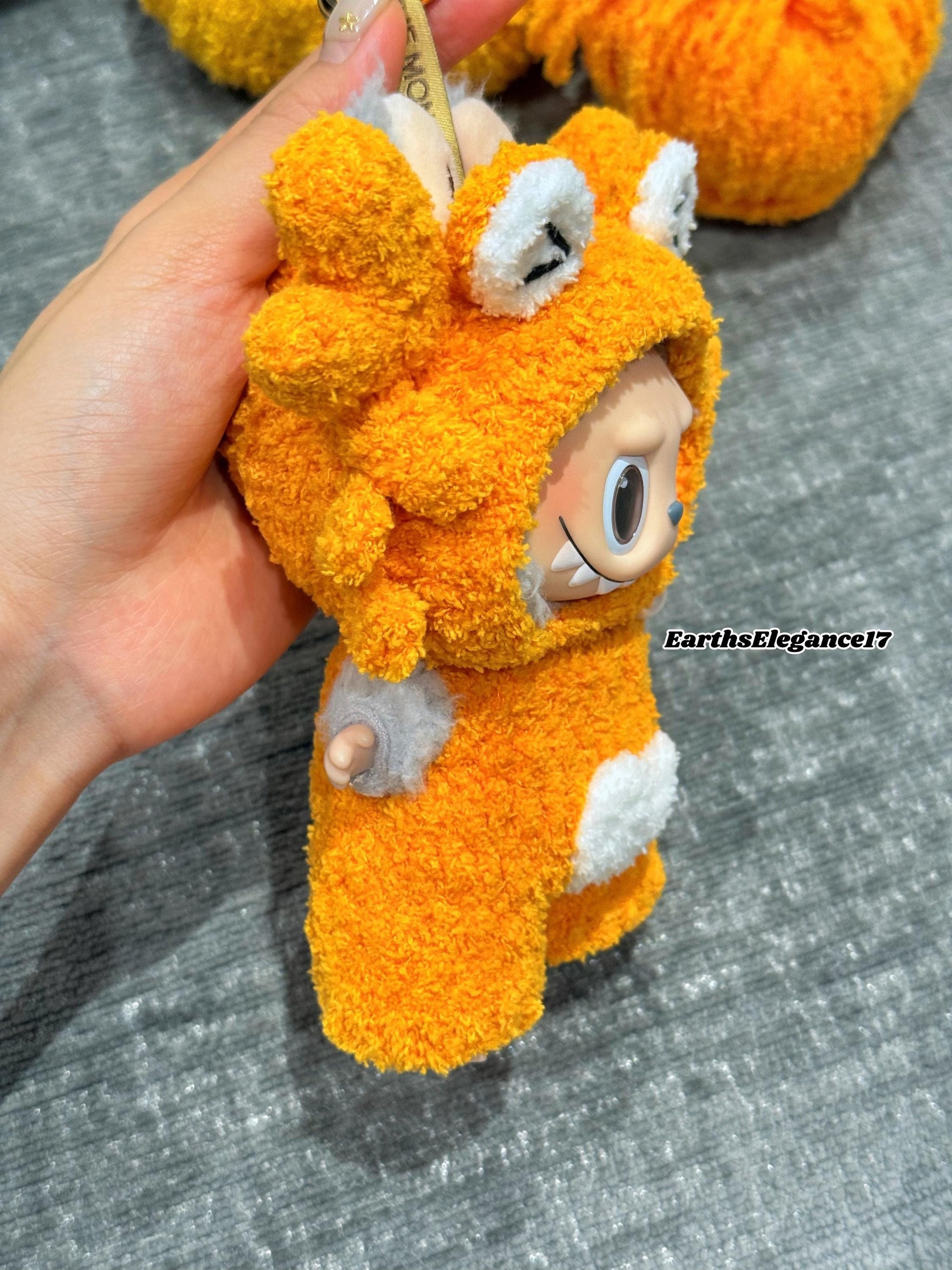 Handmade Crochet Cute Crab Macaron Labubu Outfit | Crochet Macaron Labubu Clothes | Kawaii Gift For Labubu Lovers| Doll Clothes for 17cm