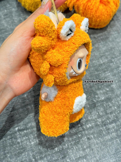 Handmade Crochet Cute Crab Macaron Labubu Outfit | Crochet Macaron Labubu Clothes | Kawaii Gift For Labubu Lovers| Doll Clothes for 17cm