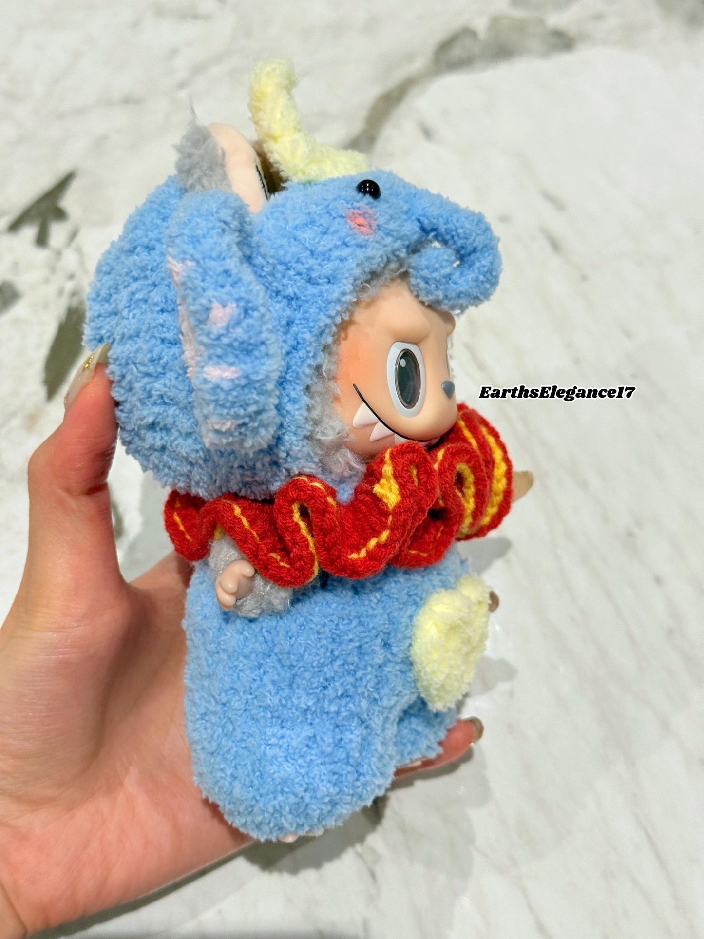 Handmade Crochet 'Dumbo' Outfit for Macaron Labubu | Crochet Macaron Labubu Clothes Bag Charm | Kawaii Gift For Labubu Lovers