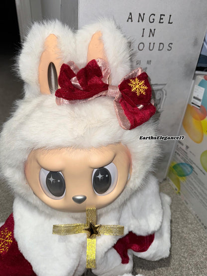 Handmade Zimomo Doll Christmas Outfit | Festive Red Cloak with Fur Trim & Bow | 58cm Doll Clothes|Zimomo Outifits| Zimomo Clothes| Doll Gift