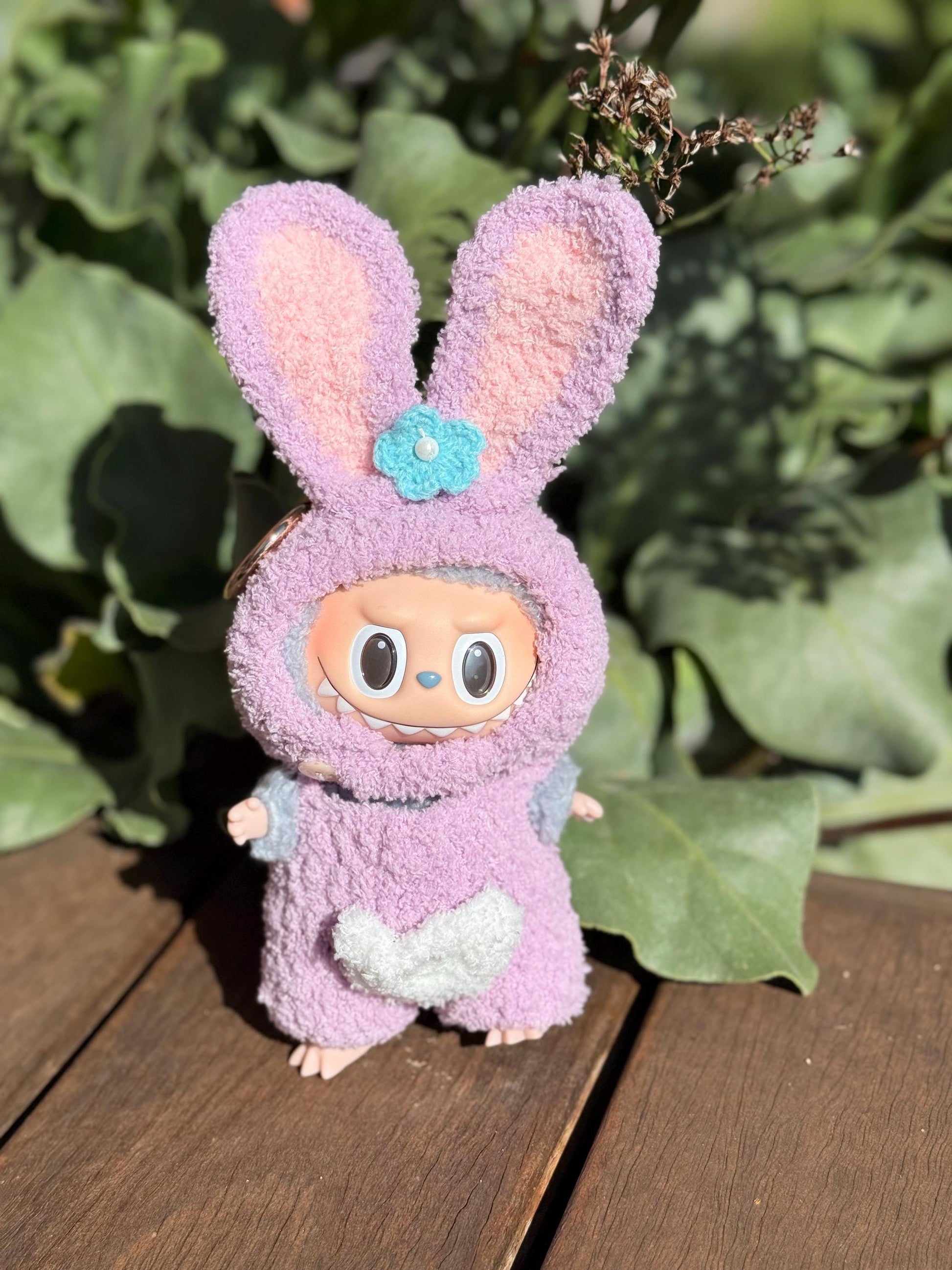 Handmade Bunny Ears Plush Toy, Crochet Labubu Doll, Gift for Kids & Dolls, Soft Bunny Costume, Customizable, Unique Handmade Gift