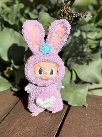 Handmade Bunny Ears Plush Toy, Crochet Labubu Doll, Gift for Kids & Dolls, Soft Bunny Costume, Customizable, Unique Handmade Gift