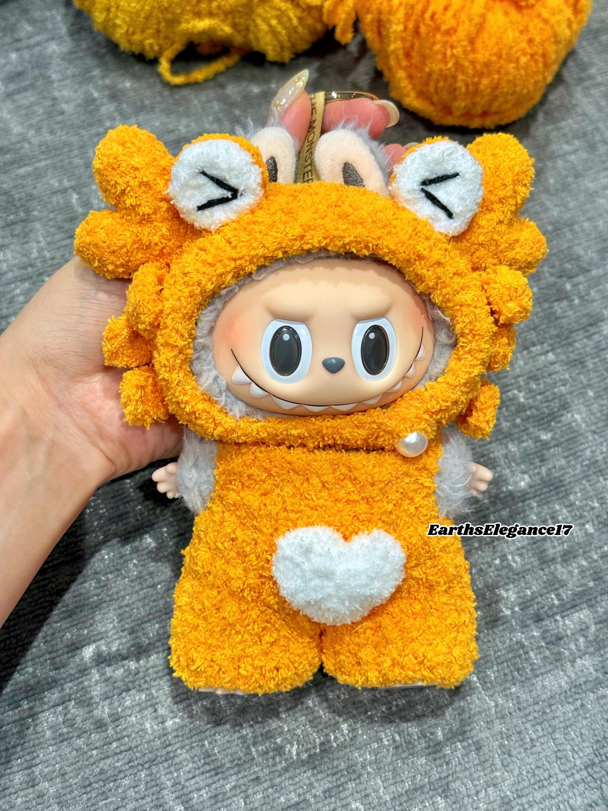 Handmade Crochet Cute Crab Macaron Labubu Outfit | Crochet Macaron Labubu Clothes | Kawaii Gift For Labubu Lovers| Doll Clothes for 17cm