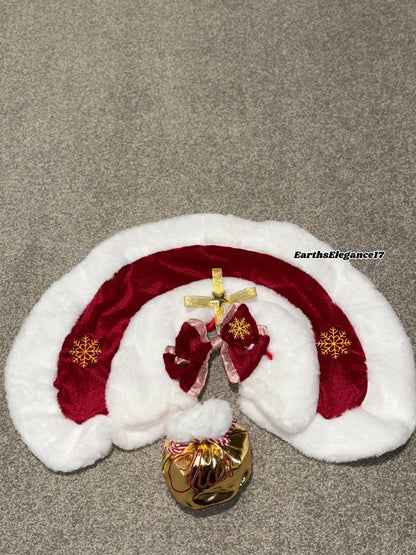 Handmade Zimomo Doll Christmas Outfit | Festive Red Cloak with Fur Trim & Bow | 58cm Doll Clothes|Zimomo Outifits| Zimomo Clothes| Doll Gift