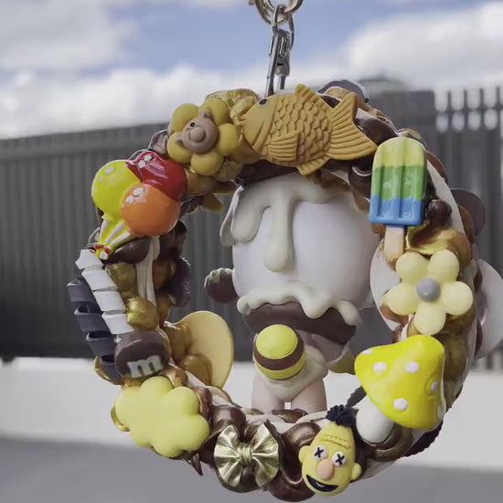 Halloween Skullpanda Candy Monster Town Series- [Cookie Raccoon] Cute Hanging Decoration Gift For Her|Car Rearview Charm| Trick Or Treat!