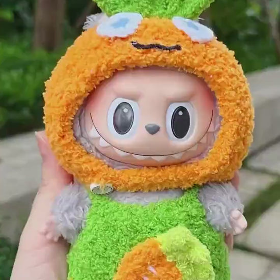 Handmade Crochet Cute Carrot Outfit for Macaron Labubu|Crochet Macaron Labubu Clothes | Kawaii Gift For Labubu Lovers| 17cm doll clothes