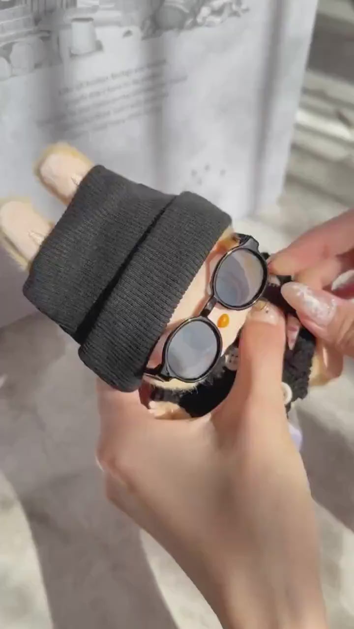 Handmade Swaggy Labubu Outfit | 4-Piece Cool Guy Rapper Set:Beanie Cardigan Backpack Sunglasses| Custom Doll Charm Accessory| Labubu Outfits