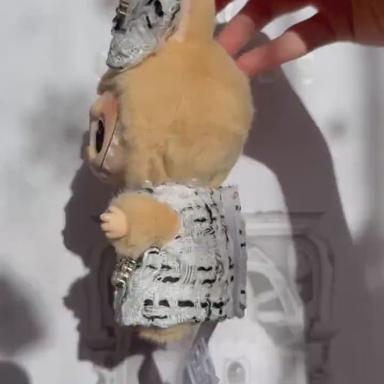 Handmade Labubu Tweed Dress | Classic & Cape Styles | Elegant Miniature Labubu Fashion Labubu Clothes| Labubu Doll Outfit Gift