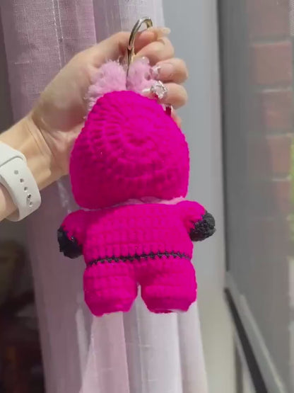 Handmade Crochet Labubu Outfit - Squid Game Guard-Inspired Labubu Clothes Outfit| Square Helmet |  K-Drama Fan Gift & Collectible Accessory