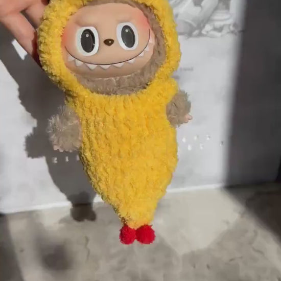 Handmade Crochet Tempura Labubu Sushi Outfit | Kawaii Shrimp Costume for Labubu | Perfect Gift for ‘Have A Seat’ ‘Macaron’ Labubu Lovers