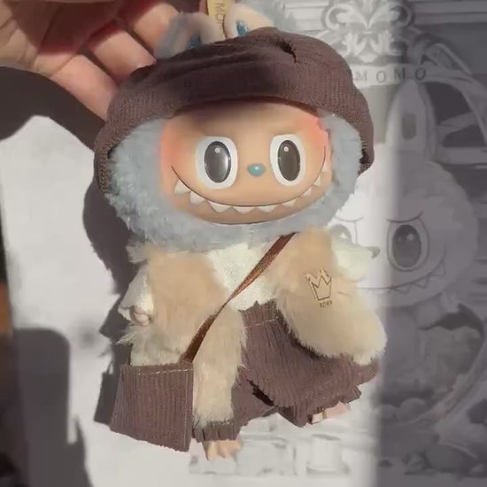 Handmade Labubu Doll Clothes - 5-Piece "Woodland Royalty Set" Outfit with Beret Hat|Kawaii Labubu Outfits| Labubu Dress - 17cm Doll Gift