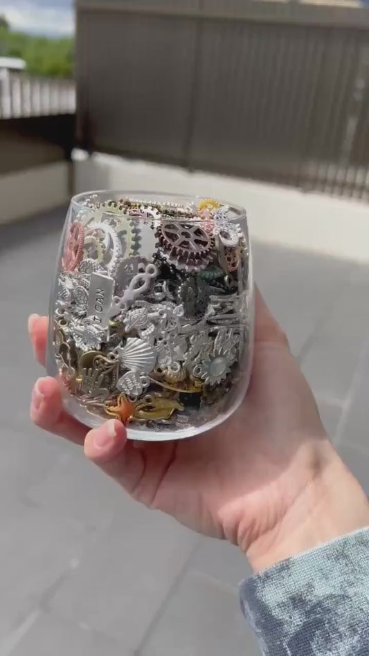 BULK 1 Cup of Mixed DIY Jewelry Making Silver Bronze Tibetan Metal Pendants| Grag Bag of Random Metal Charms Wholesale DIY Supplies Random