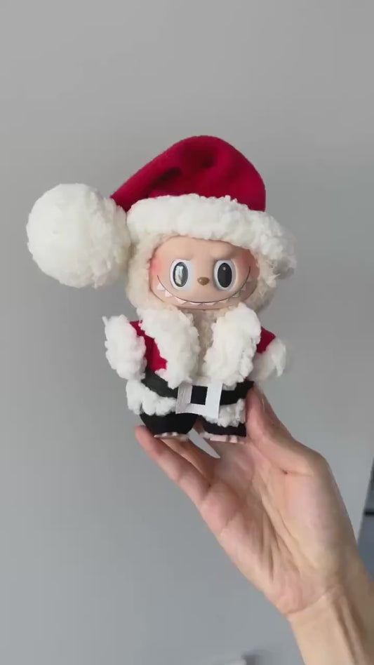 Handmade Christmas Santa Labubu Outfit | Adorable Labubu Doll Clothes with Santa Outfit| Christmas Labubu Clothes Christmas Gift For Her